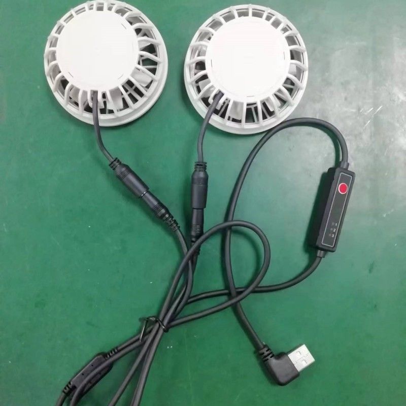 Leichte Sommerkühlhosen Ventilator Slim 25mm Zwei Ventilatoren mit USB-Switch-Kabel verbunden