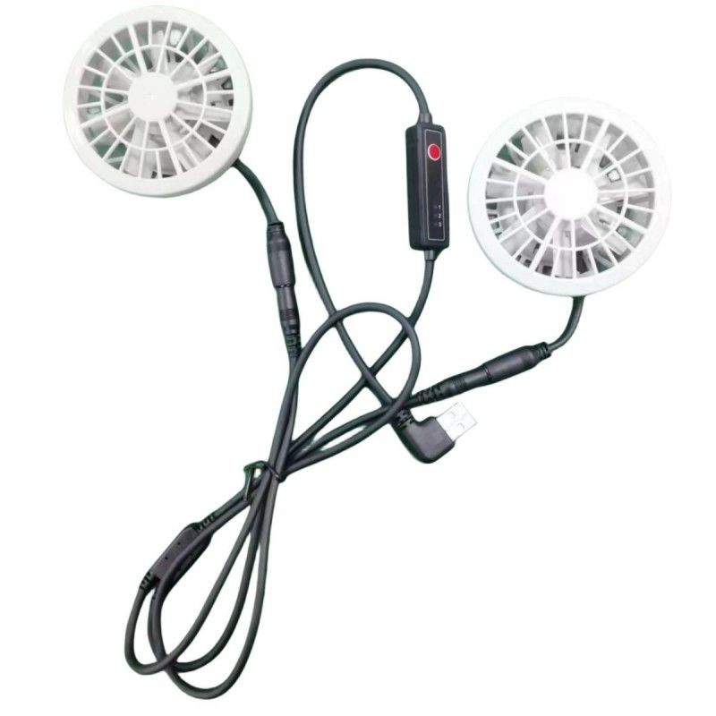Leichte Sommerkühlhosen Ventilator Slim 25mm Zwei Ventilatoren mit USB-Switch-Kabel verbunden
