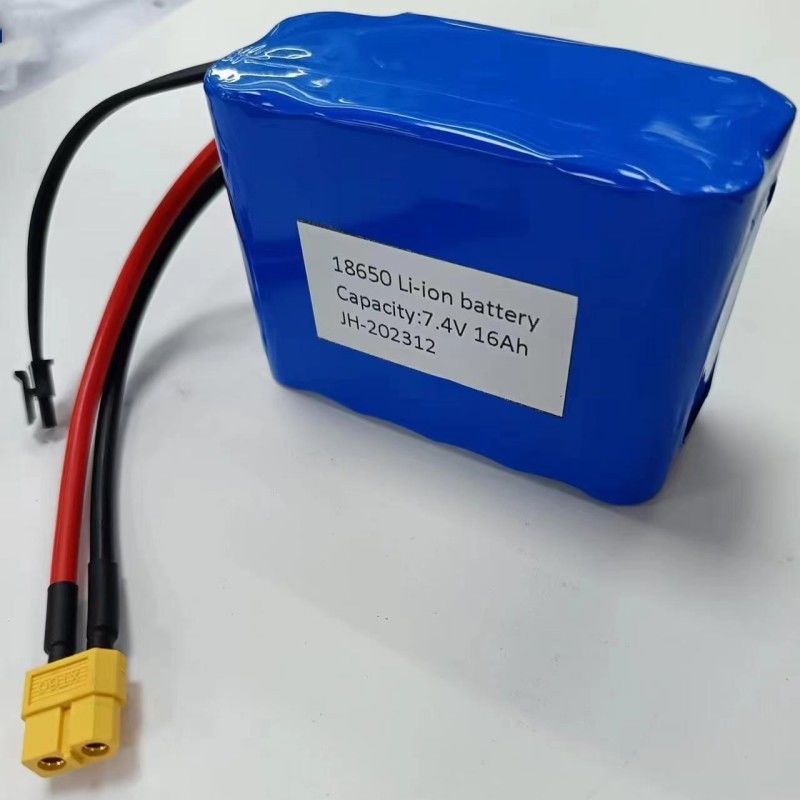 Benutzerdefiniertes Batteriepaket 7.4V 16Ah 2S5P 18650 Zelle 3200mAh BMS 25A mit MX3.0 Ladeanschluss