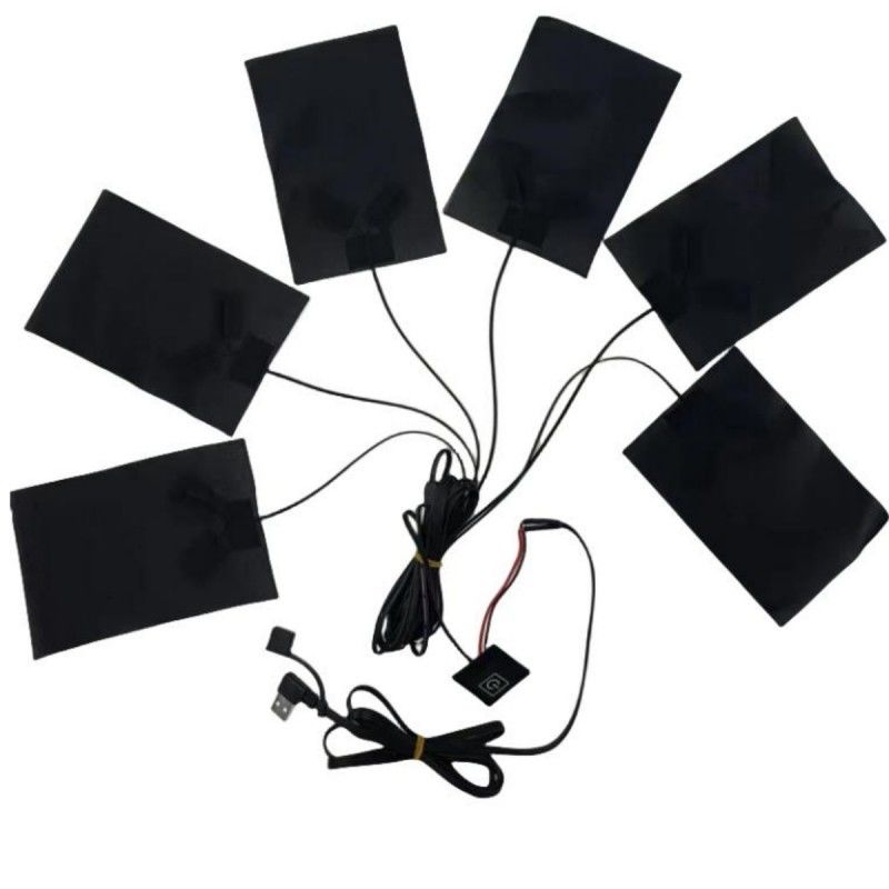6-in-1-Heizkissen für Kleidung jeweils 10 x 15 cm schwarz 5V USB mit Schalter