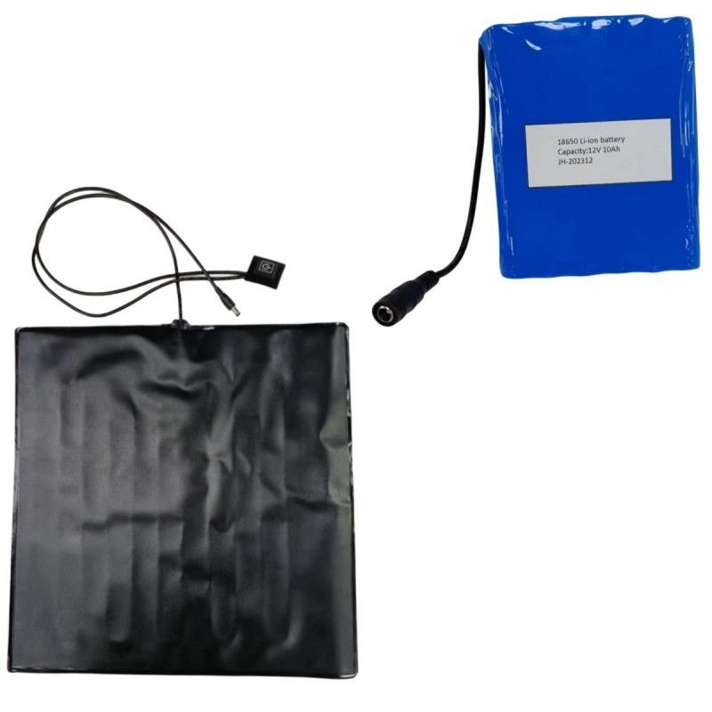 Custom 12V 10Ah Batterie Heizkissen Set PVC Pad 35x35cm Für Pizza Liefertasche