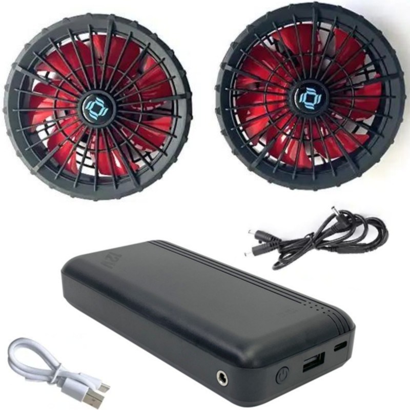 Klimatisierte Jacke Kühlventilator Batterie 12v 20000mAh Hochgeschwindigkeit 10H Arbeitszeit