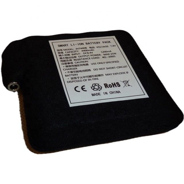 Schwarz gewickelte Batterie 7.4V 4400mAh 5200mAh 6400mAh 7000mAh Batterien für Heizwesten