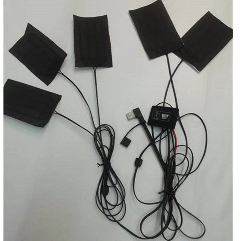 Kohlenstofffaser Heizkissen 5kissen 7x11cm Ein oder zwei Schalterknopf für Kleidung