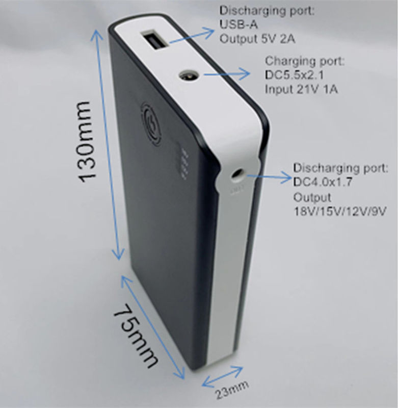 Batterie Powerbanks DC 4 Level Ausgangsspannung 18V 15V 12V 9V Für Sommermantelventilator