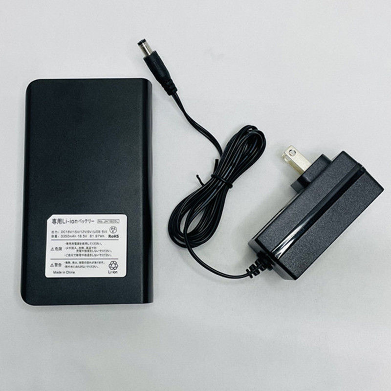 Batterie Powerbanks DC 4 Level Ausgangsspannung 18V 15V 12V 9V Für Sommermantelventilator