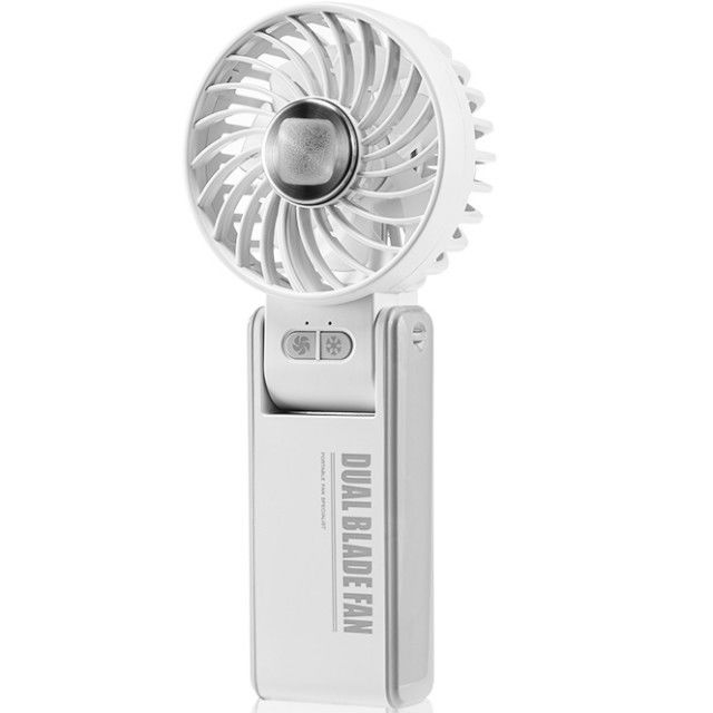 Personalisierter Mini-Doppelventilator mit Doppelmotor 180 Grad Klappventilator mit superleitendem Eis-Porzellan-Kühlschrank