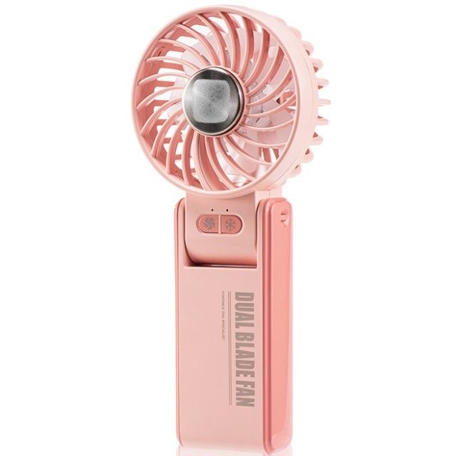 Personalisierter Mini-Doppelventilator mit Doppelmotor 180 Grad Klappventilator mit superleitendem Eis-Porzellan-Kühlschrank