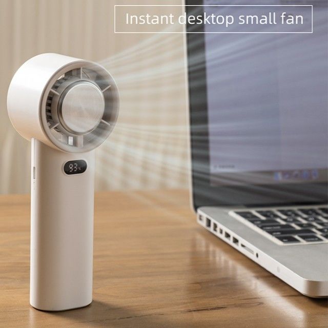 Schrittlose Geschwindigkeitsregelung Eiskühlventilator 13000 RPM Bladeless Portable Handheld Ventilator 3600mAh