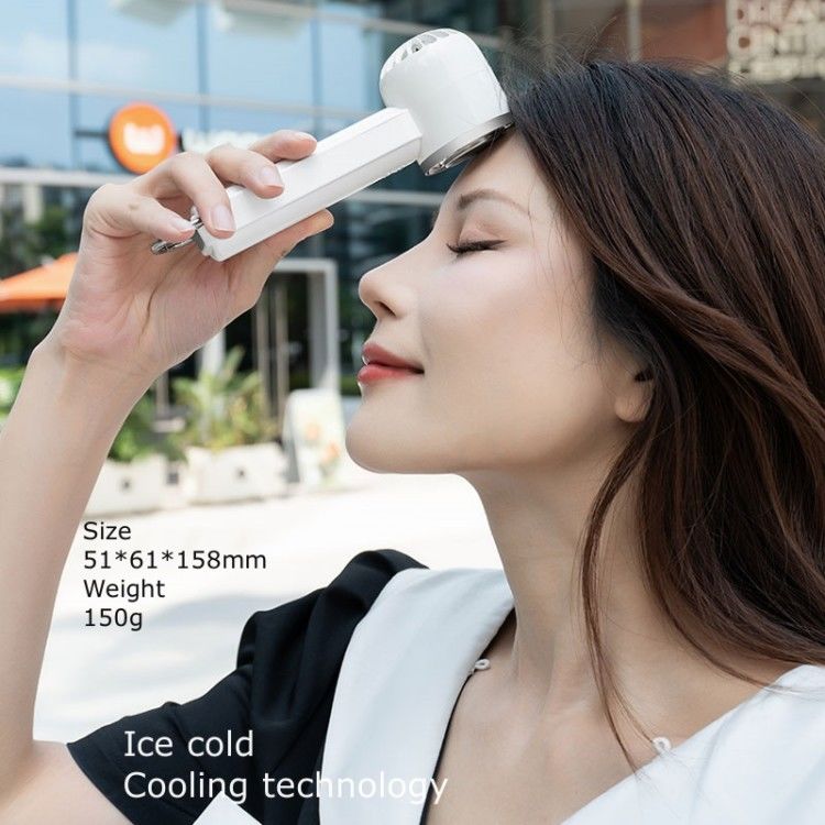Kleiner Halbleiter-Kühlventilator Fünf Stufen Starker Wind Eiskalter Ventilator Bladeless Mini Handventilator mit Eiskühler