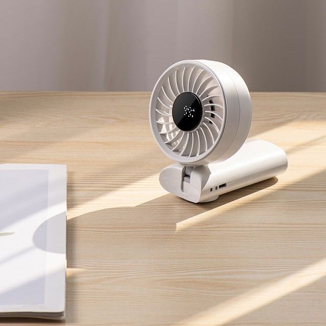 LED-Digitalbildschirm Batteriebetriebener Handventilator Hängen Halsventilator Elektrische Ventilatoren Handventilator zum Reisen