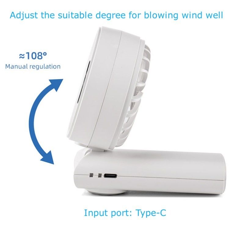 LED-Digitalbildschirm Batteriebetriebener Handventilator Hängen Halsventilator Elektrische Ventilatoren Handventilator zum Reisen