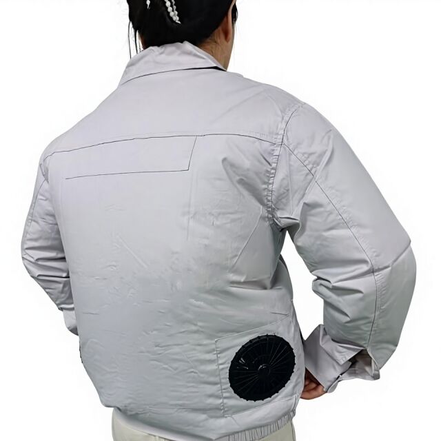 Sommerarbeitskleidung Lüfterjacke 100 % Baumwolle Langärmeljacke Lüfter mit Stromversorgung 10000mAh Für Schweizer