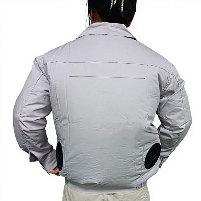 Sommerarbeitskleidung Lüfterjacke 100 % Baumwolle Langärmeljacke Lüfter mit Stromversorgung 10000mAh Für Schweizer